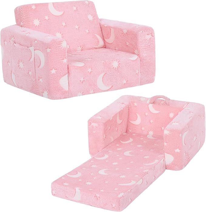 Welnow Toddler Chair, 2-in-1 Soft Sherpa Kids Sofa, Convertible Toddler Couch by LifeGetsBetterWithWelnow