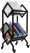 VEDECASA Bookshelf Book Rack Industrial Metal Bookcase 2 Tier Holder by VEDECASA