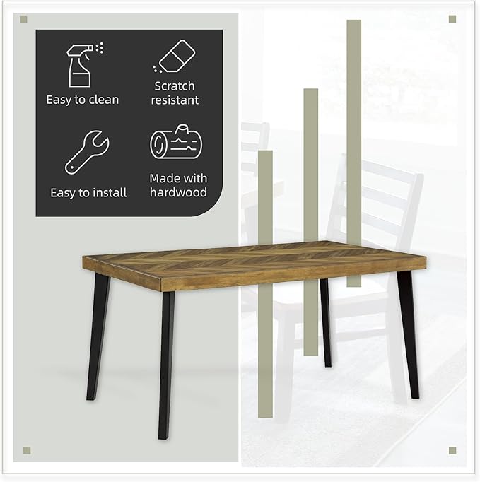 Signature Design by Ashley Blondon Rustic Chevron Dining Table and 6 Chairs - Image 3
