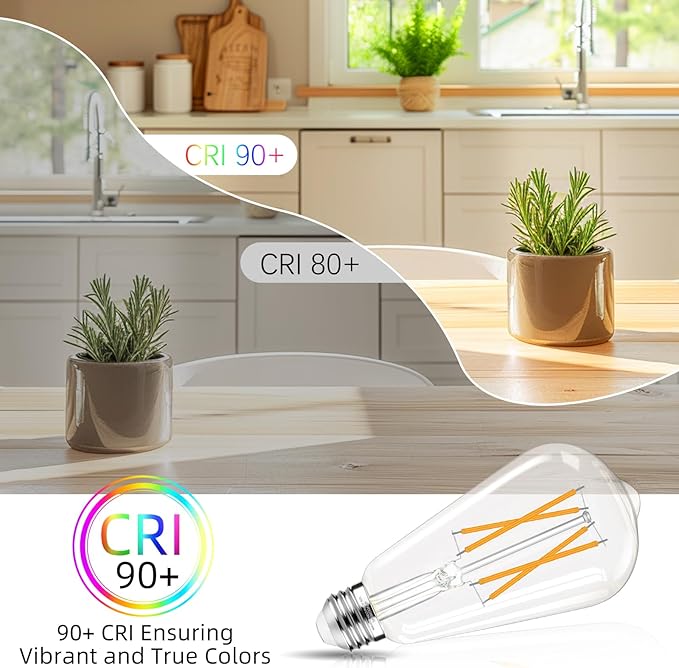 Edison Bulbs Dimmable, E26 LED Bulb 60 watt Equivalent, Soft White 2700K - Image 6