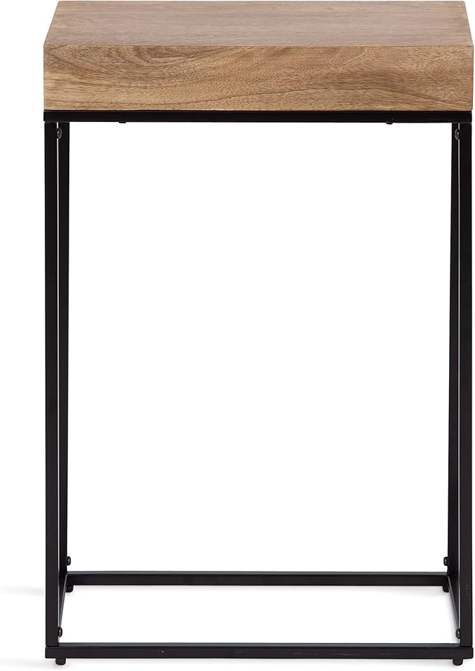 Kate and Laurel Karlsen Wood and Metal Narrow Side Table; 16 x 24 x 8; Natural - Image 6