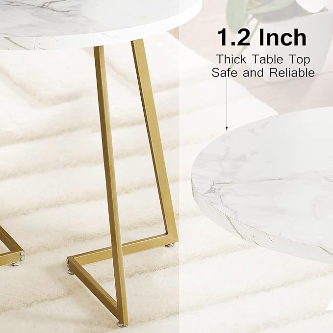 VECELO Round Dining Room Table - Image 5