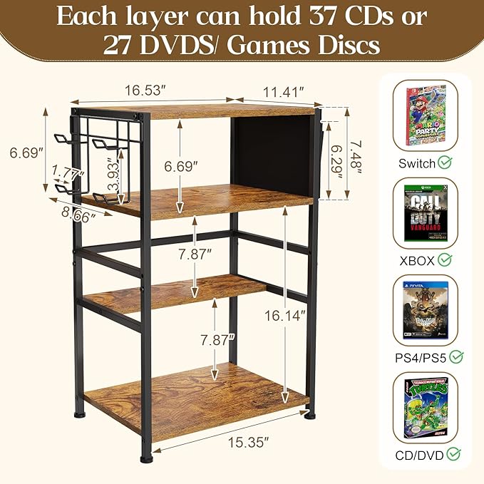 4-Tier AV Media Stand, Game Console Stand - Image 3