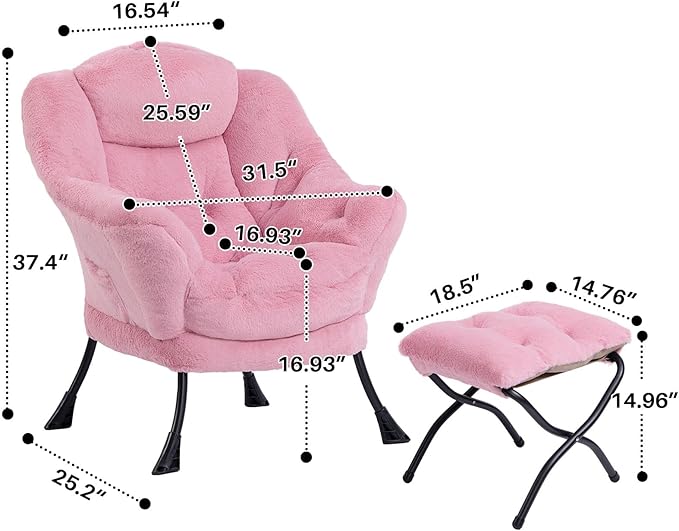 HollyHOME Fabric Lazy Chair - Image 3