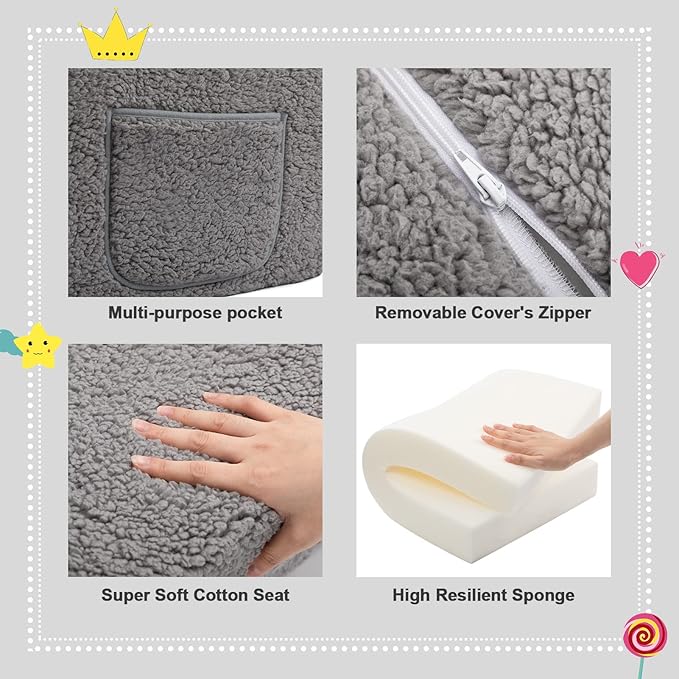 ALIMORDEN 2-in-1 Flip Out Cuddly Sherpa Toddler Couch, Convertible Sofa to - Image 4