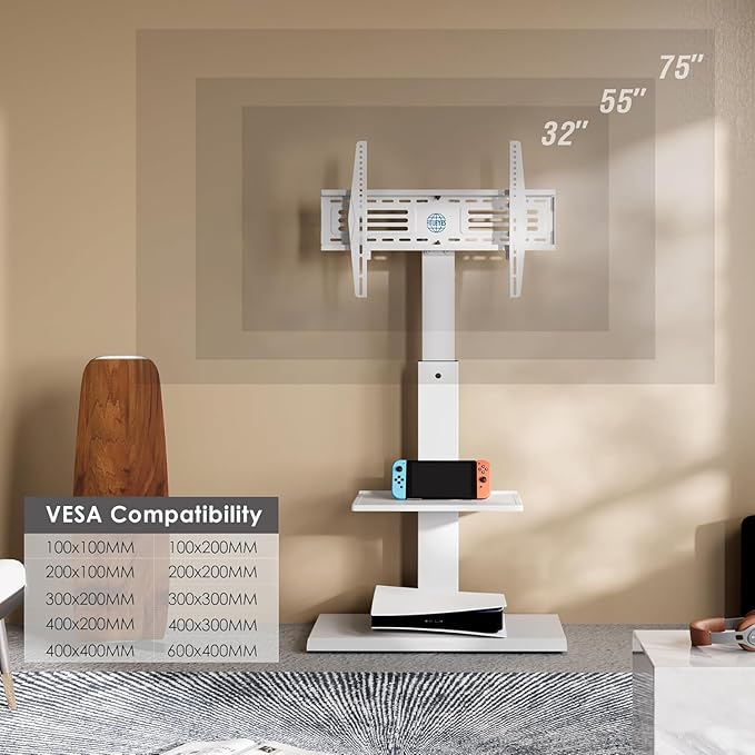 FITUEYES Floor TV Stands with Swivel Tilt Mount - Image 3