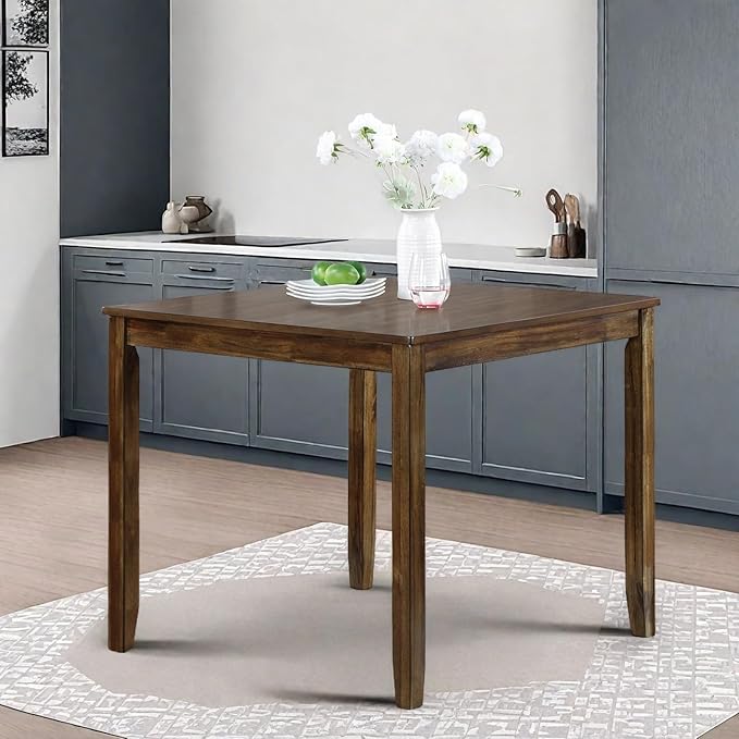 Dining Table for 4, Wooden Square Kitchen Table - Image 6