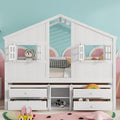 KEIKI Full Size Wooden House-Shaped Loft Bed by Unknown