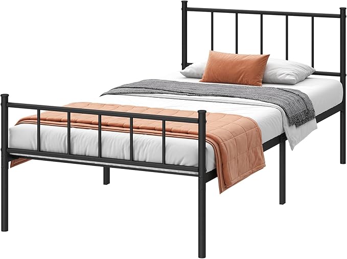 Twin Bed Frame-Classic Metal Platform Bed Frame, Mattress Foundation - Image 9