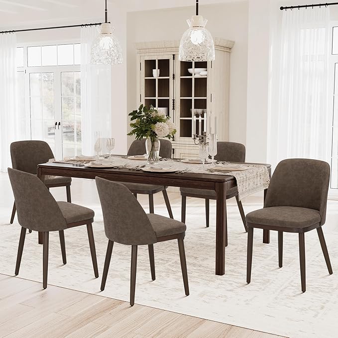 COLAMY Upholstered Dining Chairs Set of 6, Modern Kitchen Chairs by COLAMYINC