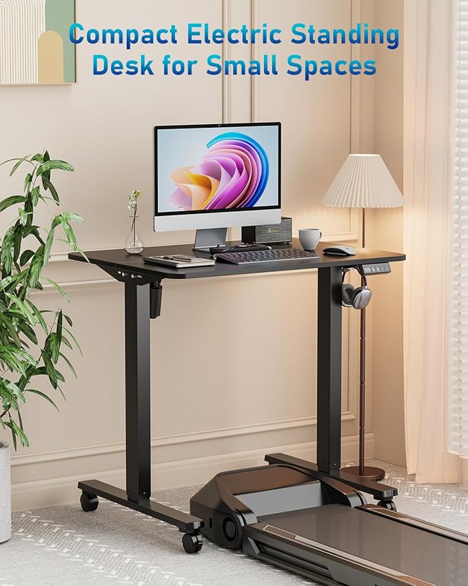 Small Height Adjustable Electric Standing Desk, 31.5" x 23.6" Sit Stand up Desk - Image 3