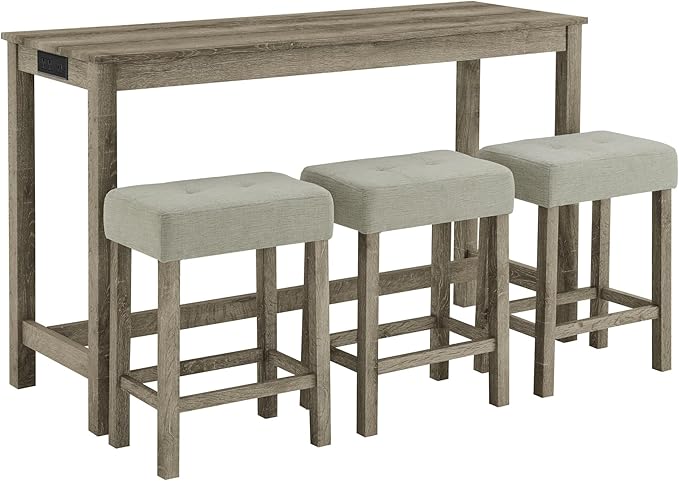 Ball & Cast 4 Piece Kitchen Dining Room Table and Chairs Set, Farmhouse Wooden - Image 10