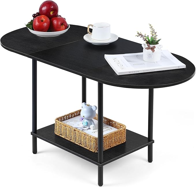 Coffee Tables for Living Room, 2-Tier Small Coffee Table Industrial Modern - Image 7