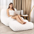 Bean Bag Chair with Footstool, Comfy Reading Sofa Chair by LOVMOC