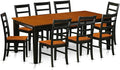 East West Furniture QUPF9-BCH-W 9 Piece Kitchen Table Set Includes a Rectangle by EastWestFurniture