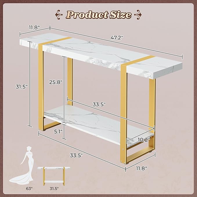 Huuger 47.2 Inch Entryway Table - Image 2