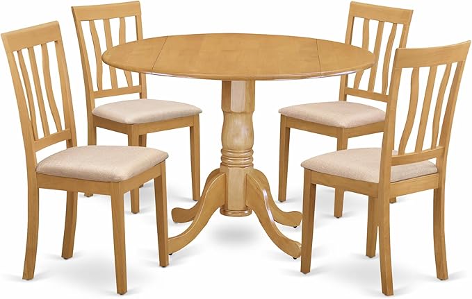 East West Furniture DLAN5-OAK-C 5 Piece Kitchen Table Set by EastWestFurniture