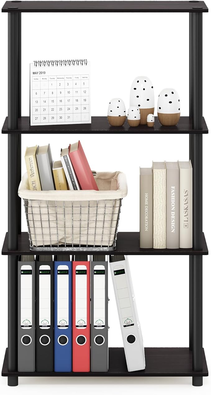 Furinno Turn-N-Tube 4-Tier Multipurpose Shelf Display Rack, Round Tubes - Image 3