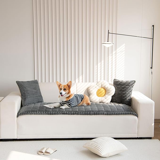 OTOB Dog Couch Covers for 3 Cushion Washable Non Slip Plush Pet Friendly Bed - Image 8