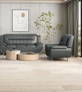 Container Furniture Direct Michael Modern Faux Leather Upholstered Stainless by ContainerDirect
