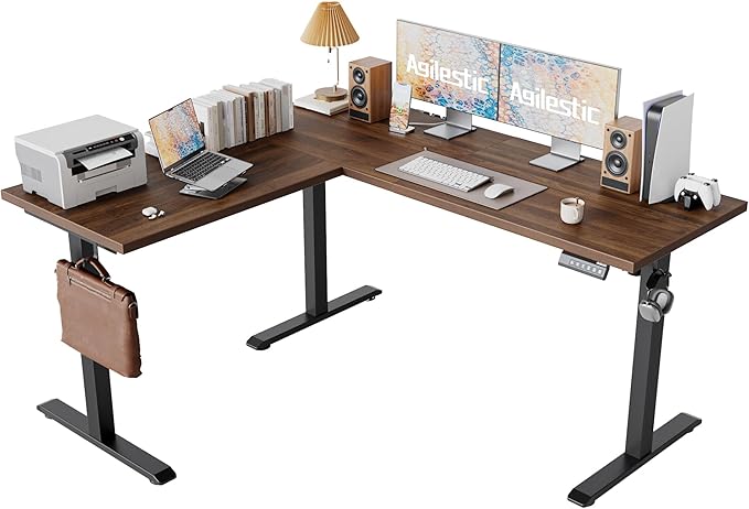 Agilestic 59 Inch L Shaped Standing Desk Adjustable Height, Electric Corner by Agilestic