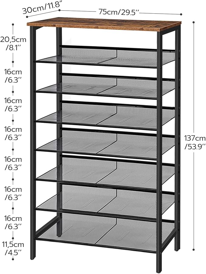 HOOBRO 8-Tier Shoe Rack, 29.5"L Shoe Shelf, Large Capacity Shoe Storage - Image 2