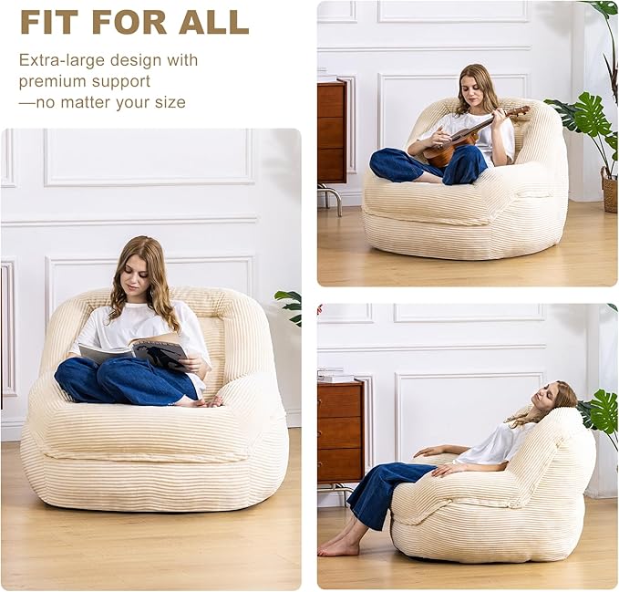Giant Bean Bag Chair with Armrests - Image 6