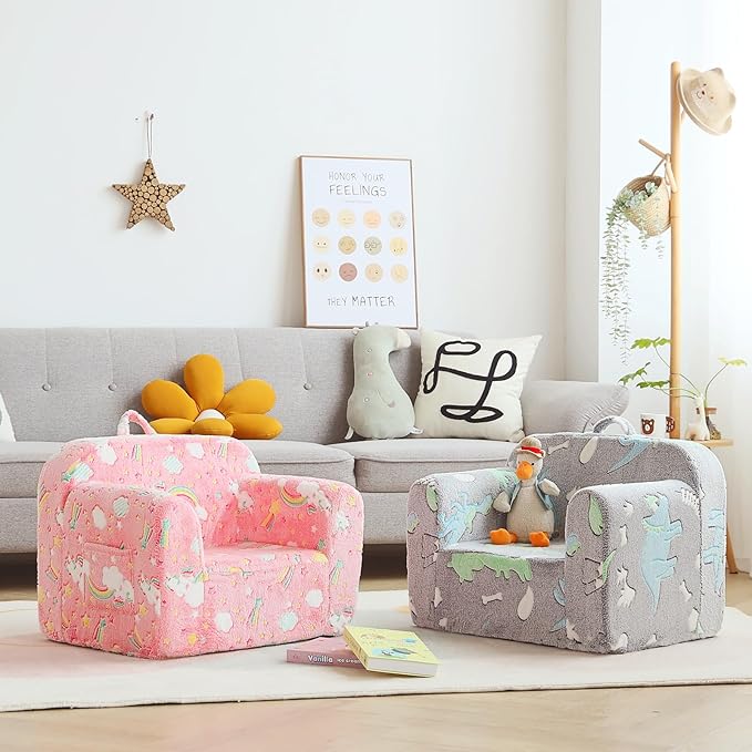 Toddler Chair – Plush Kids Sofa, Comfy Convertible Lounger - Image 9