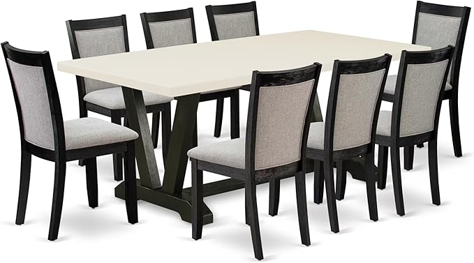 East West Furniture V627MZ650-9 9 Piece Kitchen Table Set Includes a Rectangle by EastWestFurniture