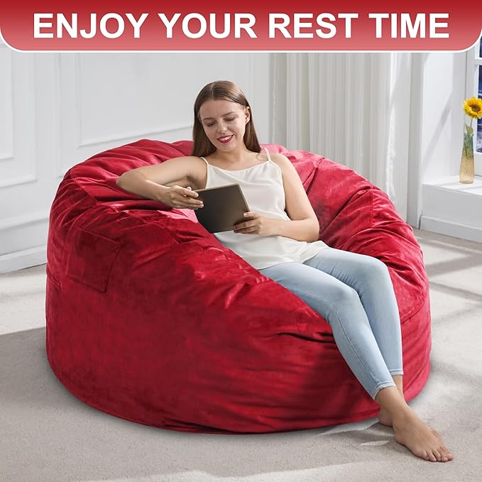 Hobestluk 4FT Bean Bag Chair Giant Bean Bag Chairs - Image 7