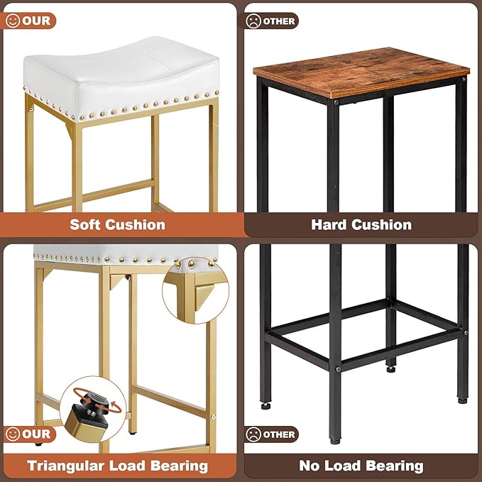 Bar Stools Set of 4 Counter Height, Stools - Image 6