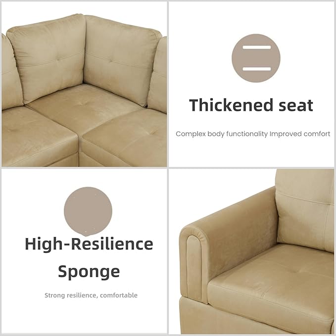 L Shaped Sectional Couches for Living Room, Modern Modular Sectional Sofa - Image 5
