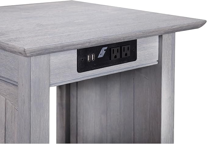 AFI Nantucket End Table with Built-in Charger in Driftwood - Image 5
