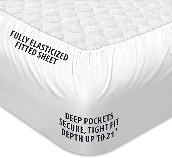 COONP King Mattress Topper, Extra Thick Pillowtop, Cooling Plush Mattress Pad - Image 4