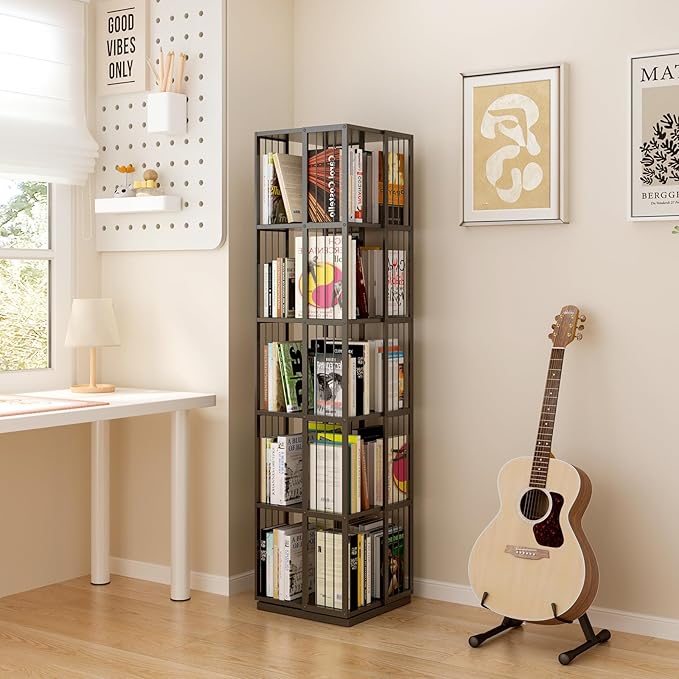 Square Rotating Bookshelf Tower - Image 6