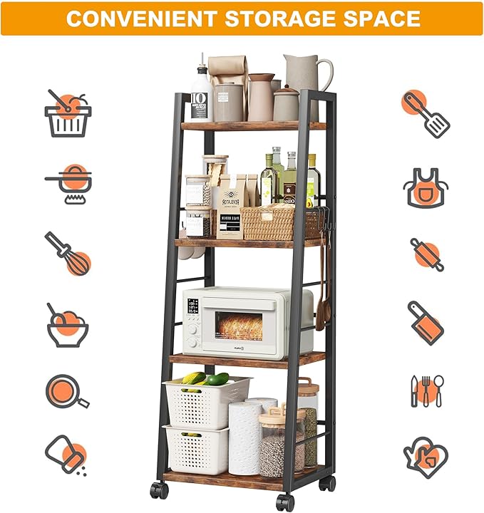 4 Tier Kitchen Storage Cart - Image 8