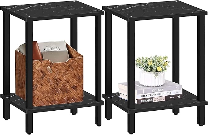 TUTOTAK End Table, Side Table, Nightstand, 2-Tier Storage Shelf, Sofa Table by WelcometotheTUTOTAKHome