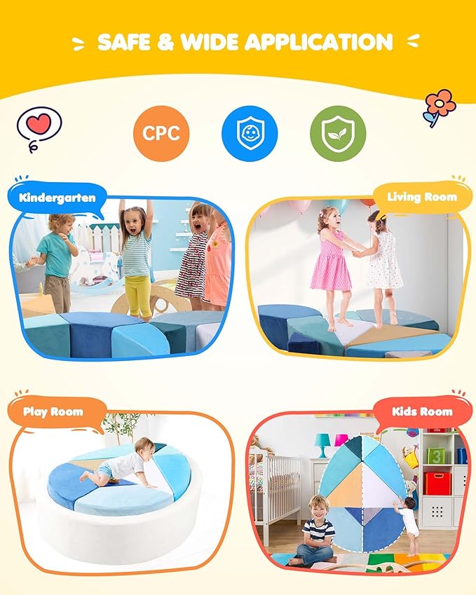 Kids Play Couch, 2-in-1 Egg-Shape Kid Plays Sofa - Image 7