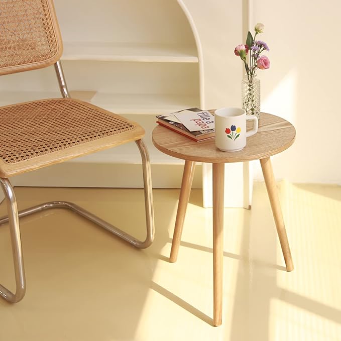 AWASEN Side Table Round, Small Accent Table Nightstand Modern End Table - Image 2