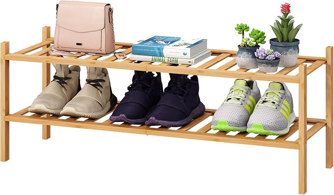 2-Tier Long Shoe Rack for Entryway, Long 33IN | Beautiful | Functional | Sturdy by VIEWCARE