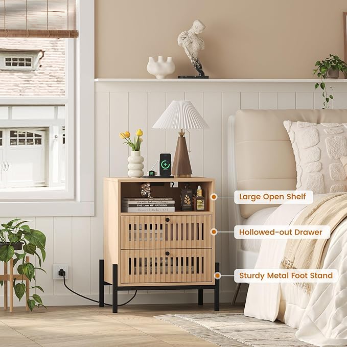 Vabches End Table Industrial Style Nightstand - Image 6