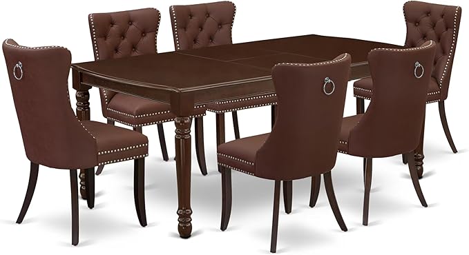 East West Furniture DODA7-MAH-26 7 Piece Dining Room Set Consists of a by EastWestFurniture