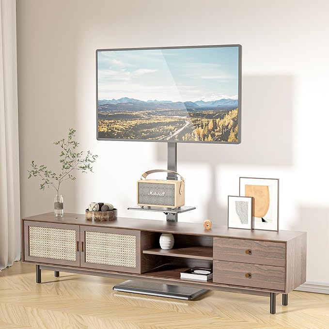 WALI Floor TV Stand with Power Outlet & AV Shelf, Tall TV Stand Mount - Image 6