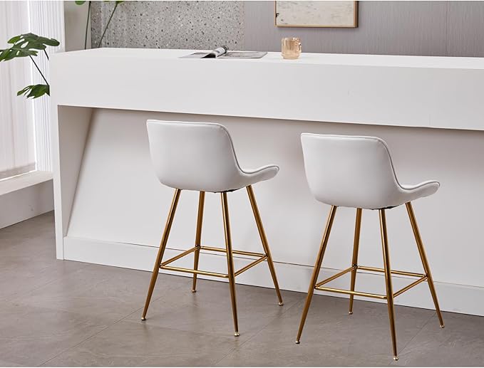 Sidanli Gold Barstools Set of 2, Velvet Stools - Image 9