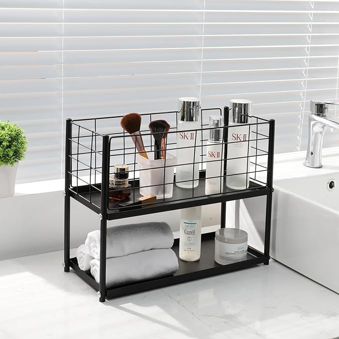 KINGRACK 3-Tier Metal Rolling Cart, Slim Storage Cart, Mobile Shelving Unit - Image 7