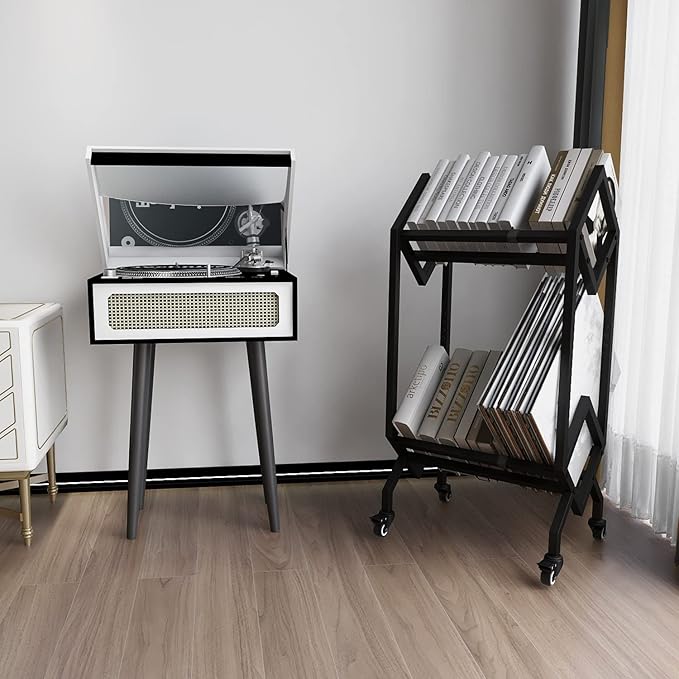 VEDECASA Bookshelf Book Rack Industrial Metal Bookcase 2 Tier Holder - Image 7