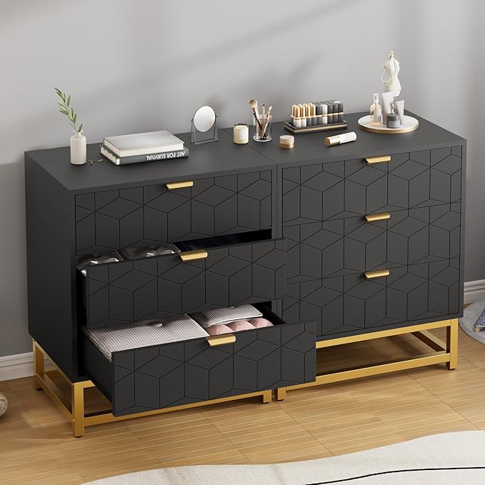 GAOMON 3 Drawer Dresser, Wood Chest Drawers - Image 4