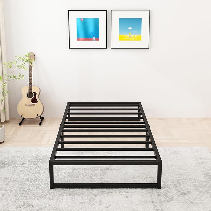 12 Inch Twin Size Bed Frames Heavy Duty Metal Twin Platform Bed Frame No Box by Lutown-TeenHome