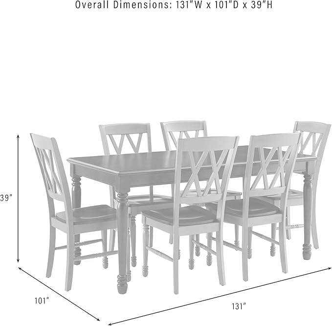 Crosley Furniture Shelby 7-Piece Dining Table Set, Distressed White/Dark Cherry - Image 3