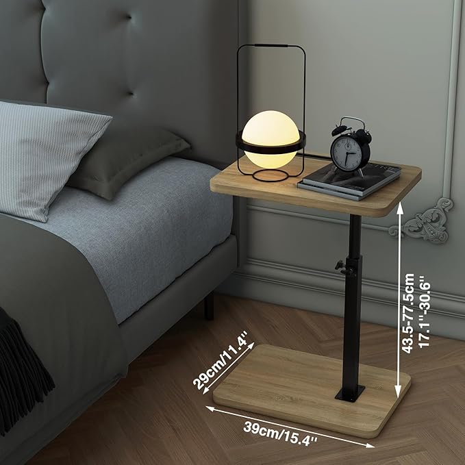 IBUYKE Tray Table for Couch, 360° Swivel Height Adjustable End Table for Small - Image 2